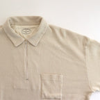 QUATER ZIP SILK NEP RIBED SHIRTS #NATURAL [242OJ-CT05]