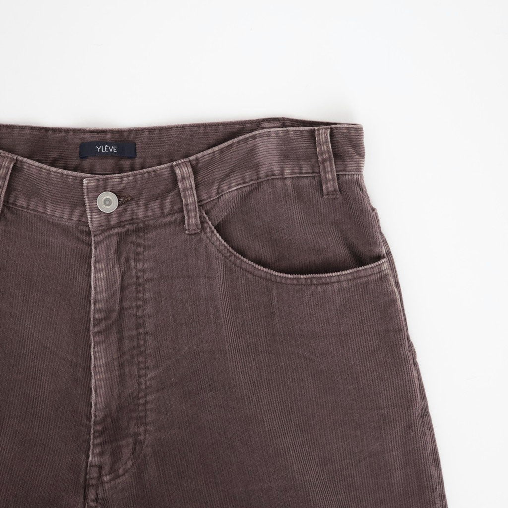 SULFUR-DYED BLEACHED CORDUROY PANTS #050 FADED BROWN [17062 40044]