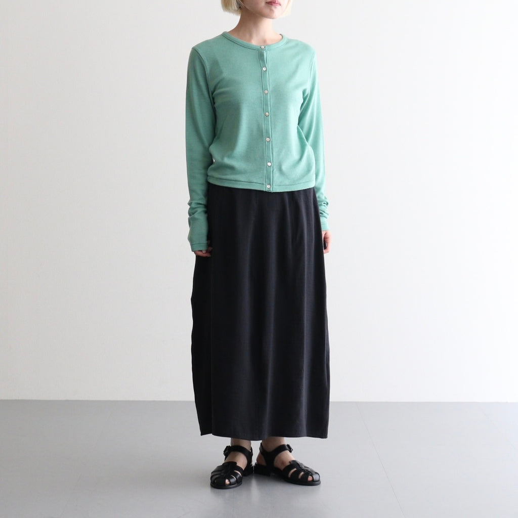 Wool Rib Cardigan #FadeGreen [BHSW24F13F26]