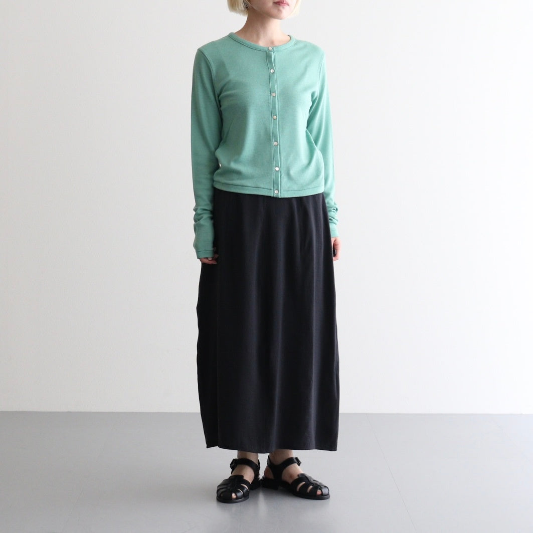 Wool Rib Cardigan #FadeGreen [BHSW24F13F26]