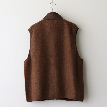 Zip-Up Mohair Vest #Brown [S24FN030]