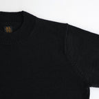 WASHED HIGH COUNT LINEN CREW NECK #BLACK [BN-26SL-013]