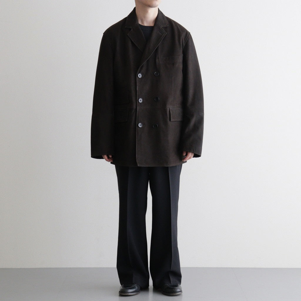 DOUBLE BREASTED JKT #BROWN [SH-62-C-NUBCK-4]