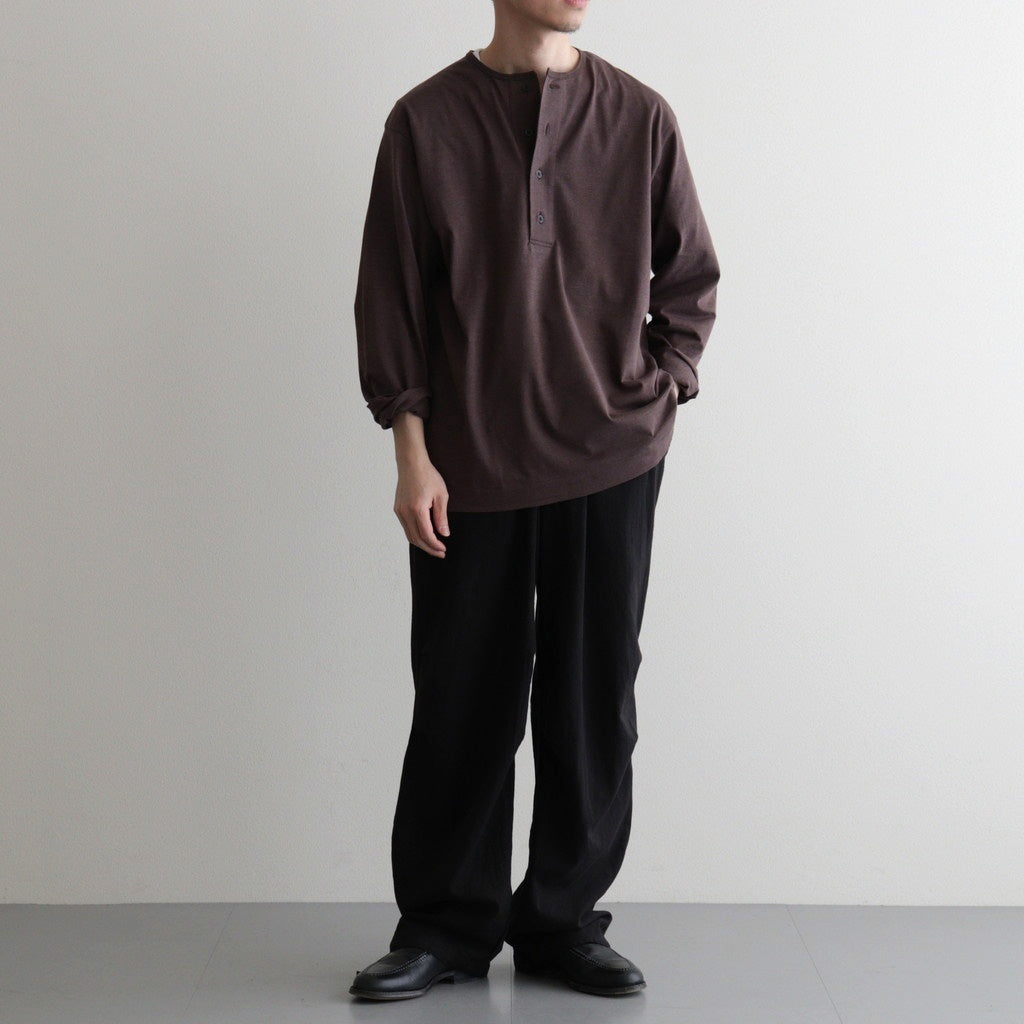 SLUB MIX SLEEPING LONG SLEEVE T-SHIRT #BROWN [BN-26SM-049]