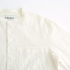Grandad Collar Dobby Stripe Shirt #Off White [6061-1103]