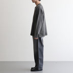 OPEN END COTTON PIGMENT DYE HENRY NECK P/O #020 CHARCOAL [17052 66024]