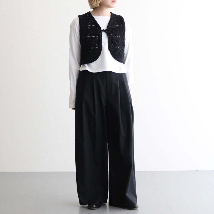 GRASSY RACE PETIT VEST #BLACK [BN-25SL-029]