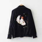 STUNNING VELVET SOUVENIR JACKET(Niwatori to Hiyoko) #ONYX [252OJ-JK12]