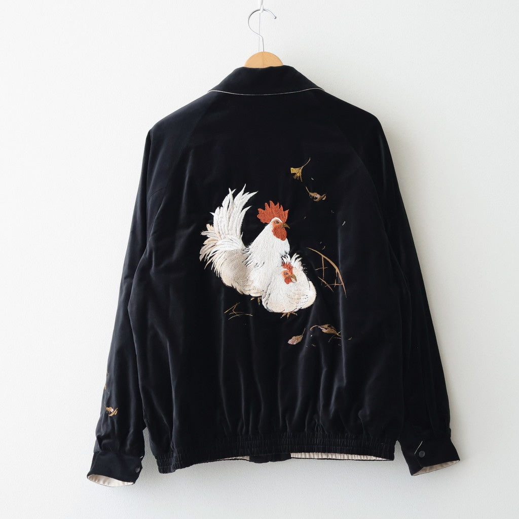 STUNNING VELVET SOUVENIR JACKET(Niwatori to Hiyoko) #ONYX [252OJ-JK12]