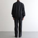 HOPSACK WIDE POCKET TROUSERS #CHARCOAL [PMAT-PT06]