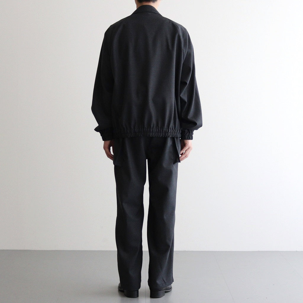 HOPSACK WIDE POCKET TROUSERS #CHARCOAL [PMAT-PT06]