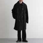 DOUBLE BREASTED HALF COAT #BLACK [SH-60-C-NUBCK-3]