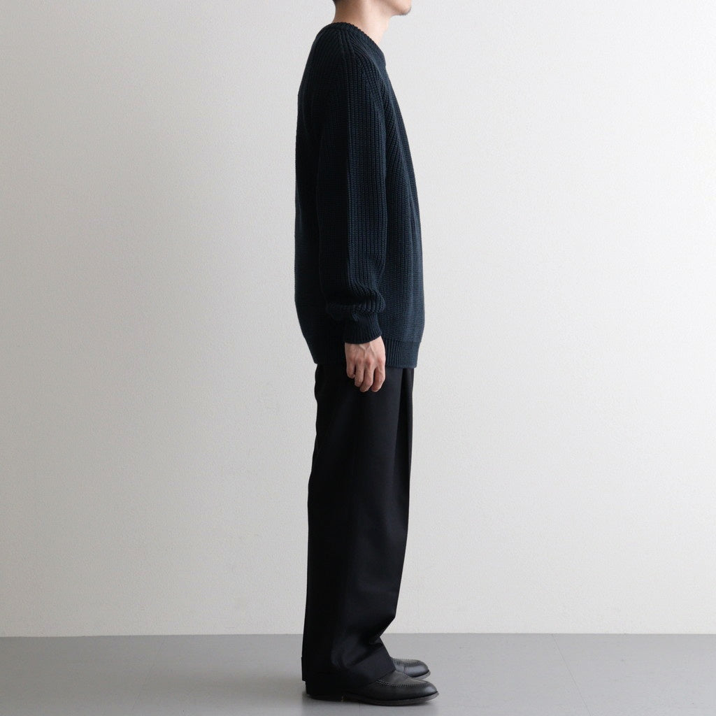 SIGNATURE CREW NECK #DARK GREEN×NAVY [BN-25FM-038]