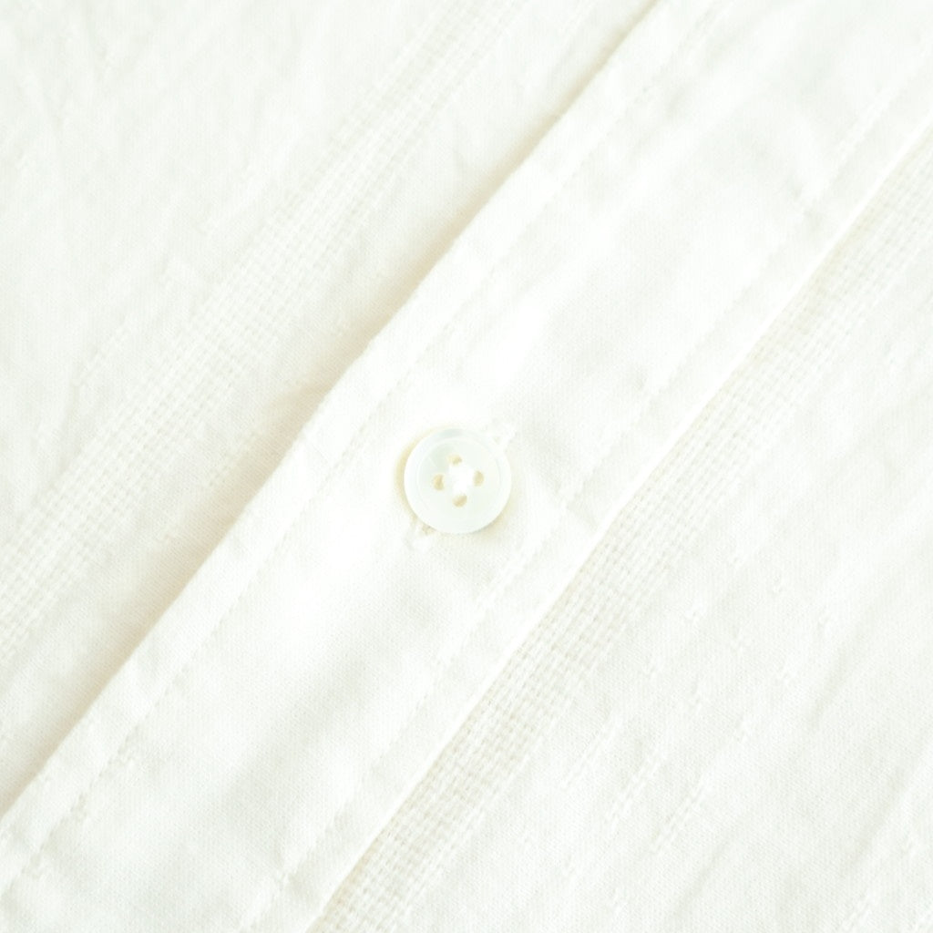 Grandad Collar Dobby Stripe Shirt #Off White [6061-1103]