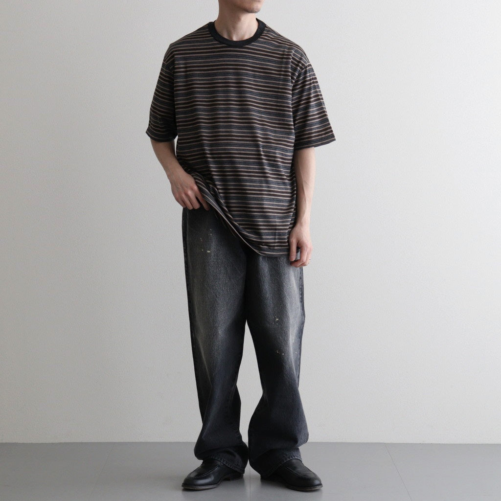 CREW NECK TEE #BEIGE BORDER [M26A12CS02B]