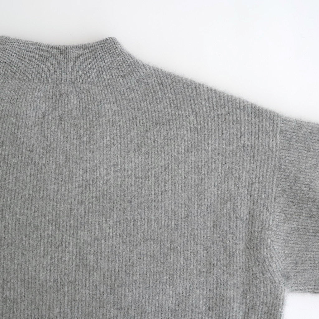 CASHMERE FOX FINGERHOLE BOAT NECK #GRAY [BN-25FL-041]