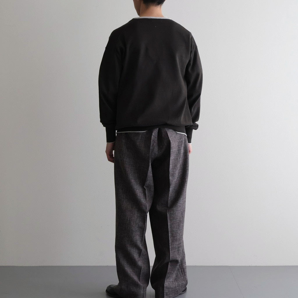 WOOL LINEN 1TUCK SLACKS #MIX BLACK [26S-BIS-PT03M] - Diffusion