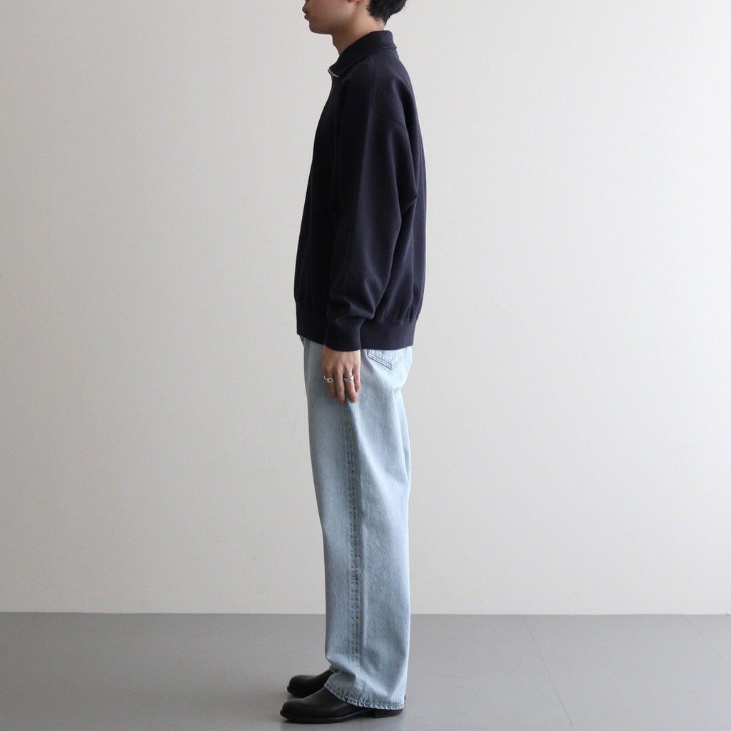 ORGANIC COTTON BLEND HEAVY WEIGHT FLEECE HALF ZIP #NAVY [16542 66326]