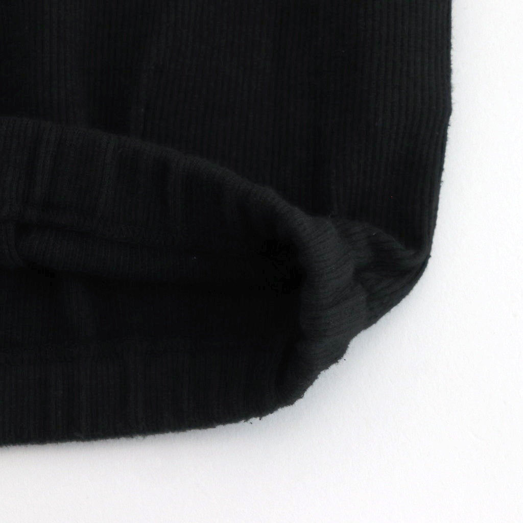 V-NECK SILK NEP RIBED TOPS #ONYX BLACK [242OJ-CT09]