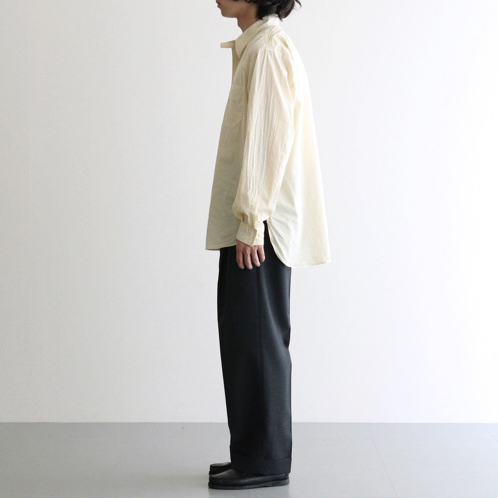 DOUBLE PLEATED SEMI EASY TROUSERS #CHARCOAL [A26C07PT02C]