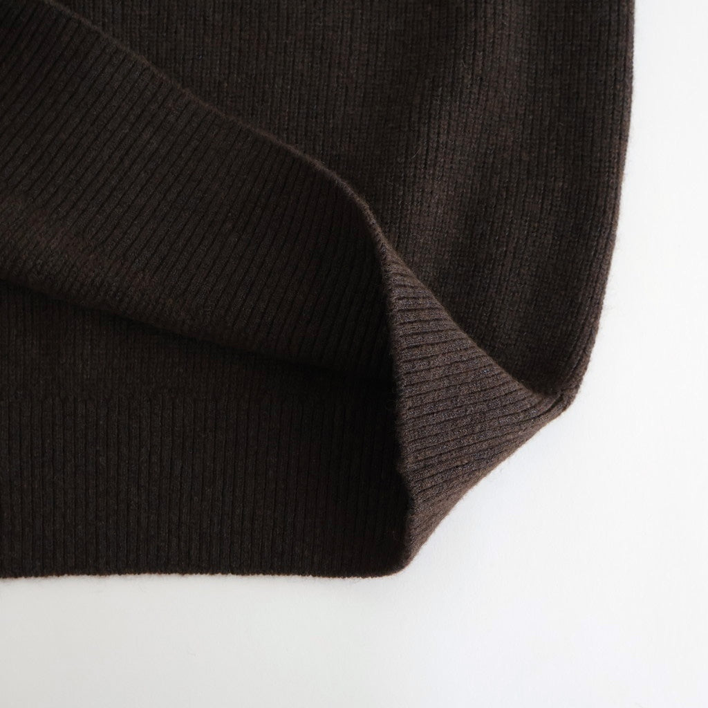 Yak Washi V-neck #Brown×Navy [NEP-AW2518UNI]