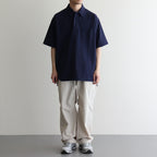 Moss Stitch Field Big Polo #Navy [N25SH091]