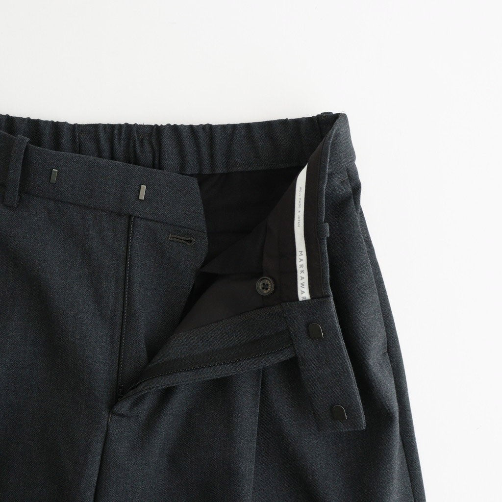 DOUBLE PLEATED SEMI EASY TROUSERS #CHARCOAL [A26C07PT02C]