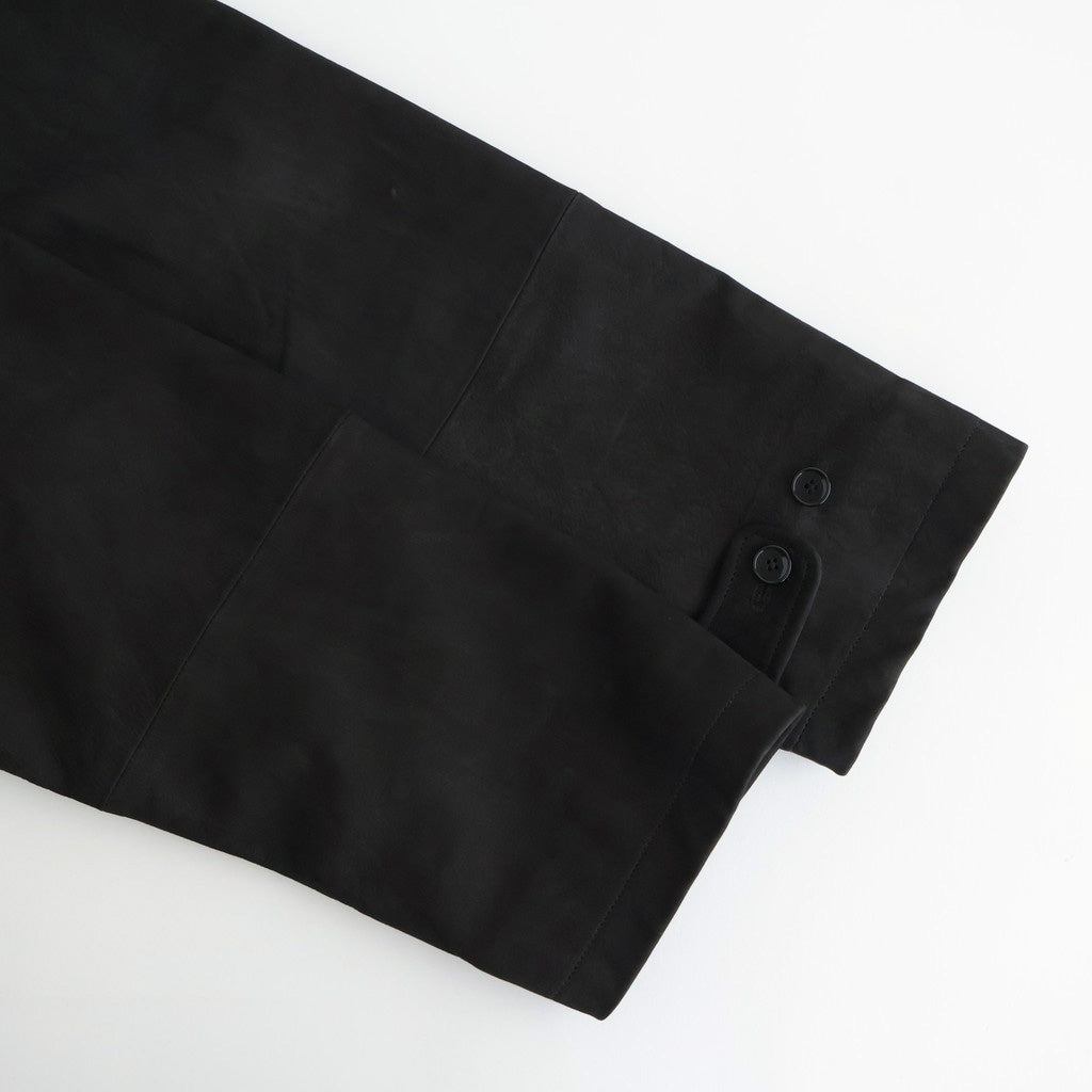 DOUBLE BREASTED HALF COAT #BLACK [SH-60-C-NUBCK-3]