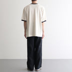 Co/Silk Nep Ringer Tee #Ivory-BODY×Black [BHS25S039]