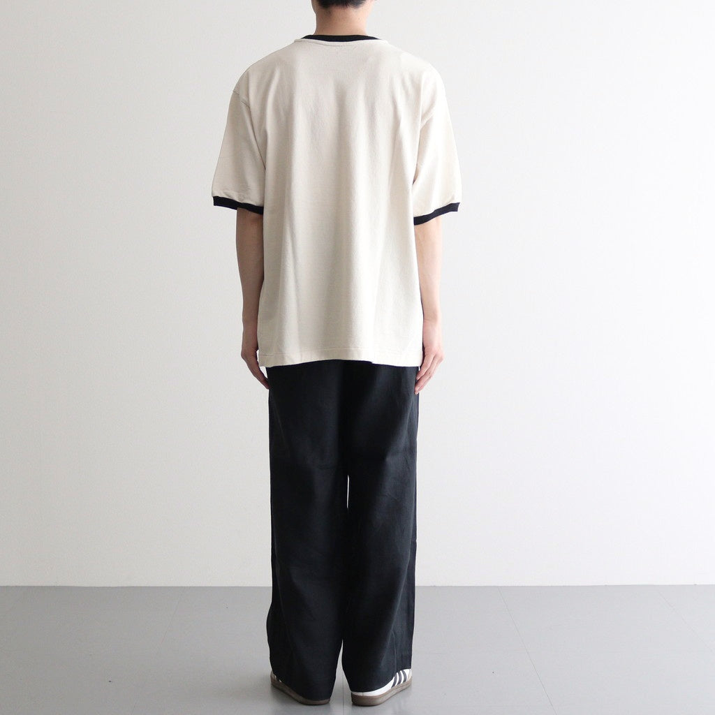 Co/Silk Nep Ringer Tee #Ivory-BODY×Black [BHS25S039]