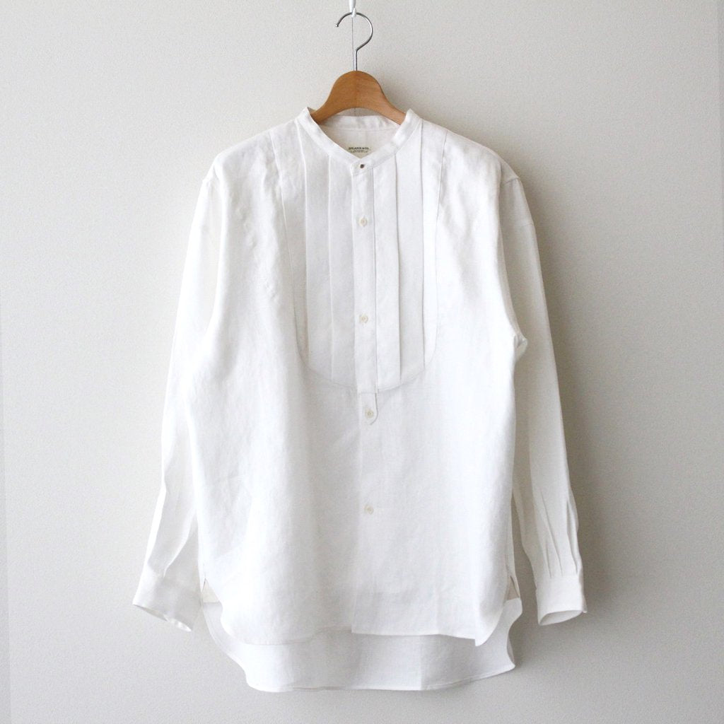 BAND COLLAR DRESS SHIRT-OFFSHORE #WHITE [2006022]