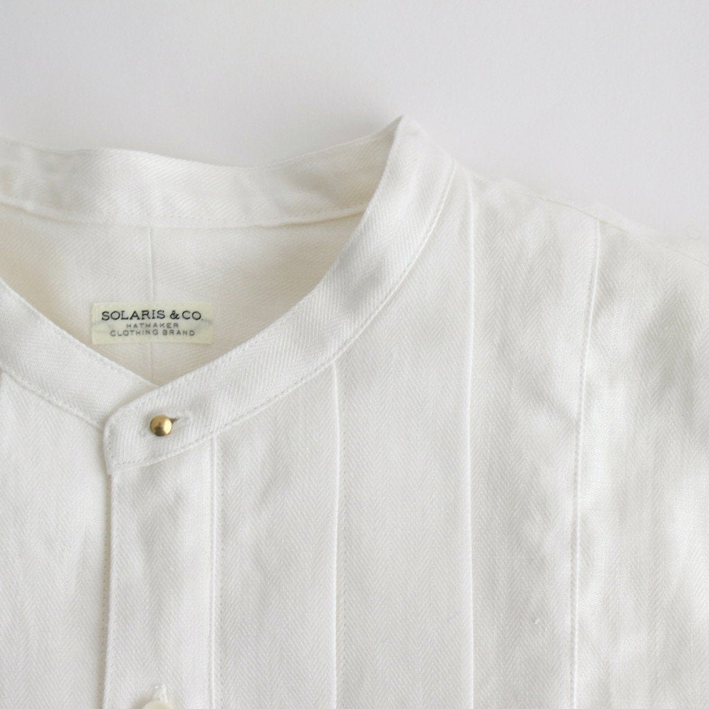 BAND COLLAR DRESS SHIRT-OFFSHORE #WHITE [2006022]