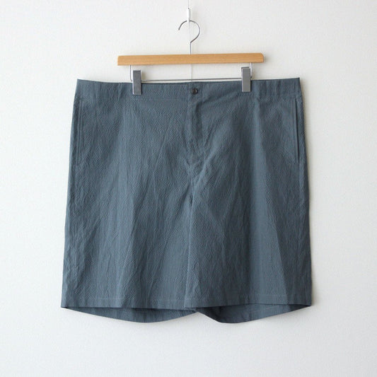 COTTON SILK RAMIE CHECK EASY BUGGY SHORT TROUSERS #GRAY BLUE [PhTR-M2205]