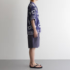 OPEN COLLAR S/S SAILING SHIRT-FISHTEIL #PURPLE NAVY [2004022]