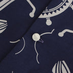 OPEN COLLAR S/S SAILING SHIRT-FISHTEIL #PURPLE NAVY [2004022]