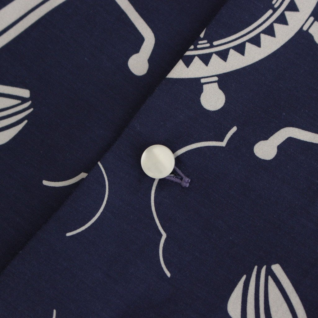 OPEN COLLAR S/S SAILING SHIRT-FISHTEIL #PURPLE NAVY [2004022]