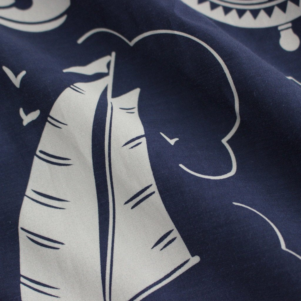 OPEN COLLAR S/S SAILING SHIRT-FISHTEIL #PURPLE NAVY [2004022]