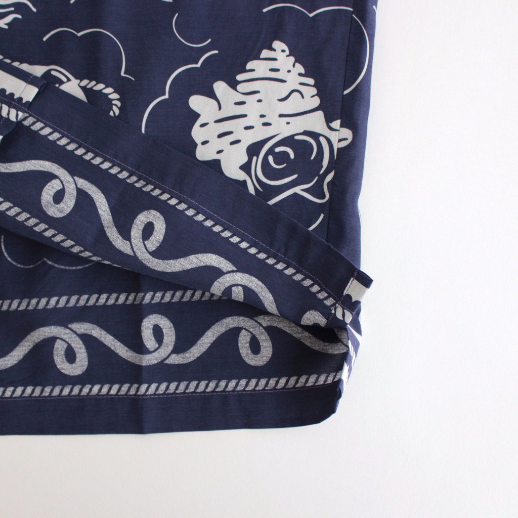 OPEN COLLAR S/S SAILING SHIRT-FISHTEIL #PURPLE NAVY [2004022]