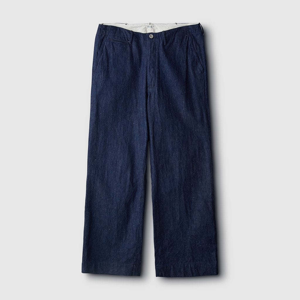 OFFICER TROUSERS WIDE #INDIGO [PM-401W]