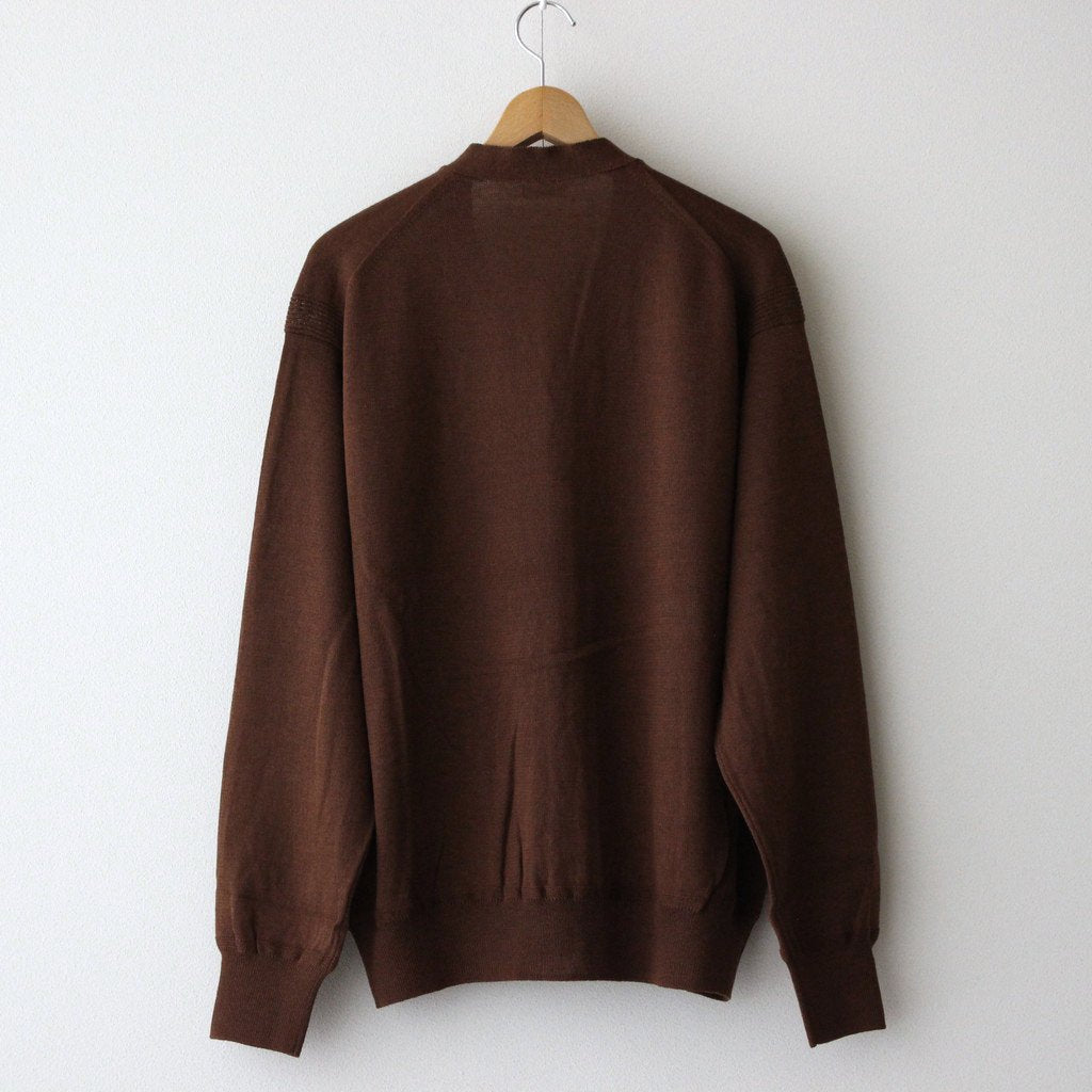 W/L ZIP UP KNIT #CHESTNUT [PMAO-KN02]