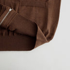 W/L ZIP UP KNIT #CHESTNUT [PMAO-KN02]