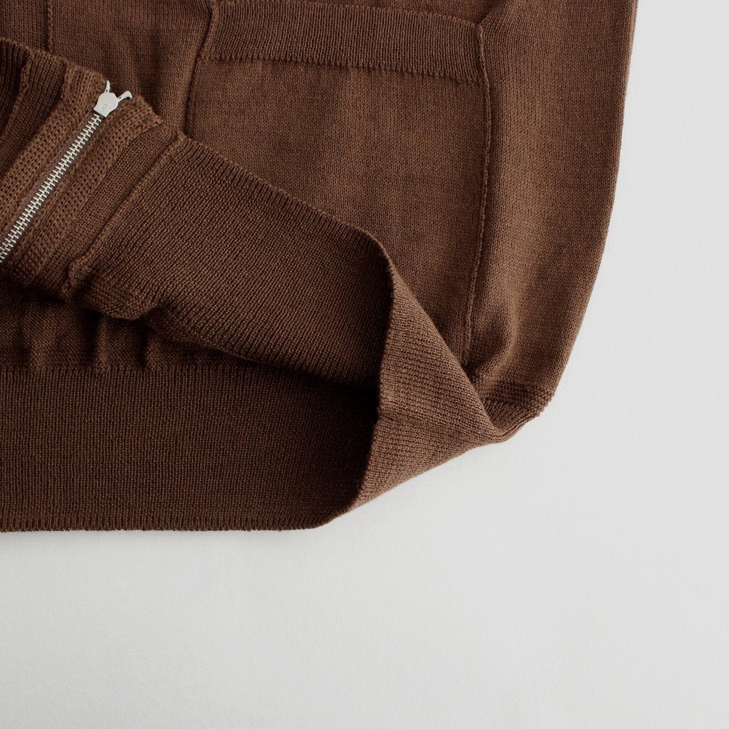 W/L ZIP UP KNIT #CHESTNUT [PMAO-KN02]