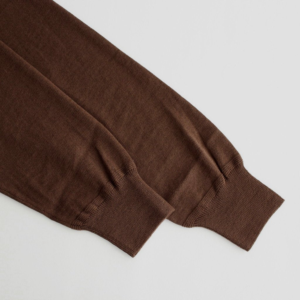 W/L ZIP UP KNIT #CHESTNUT [PMAO-KN02]