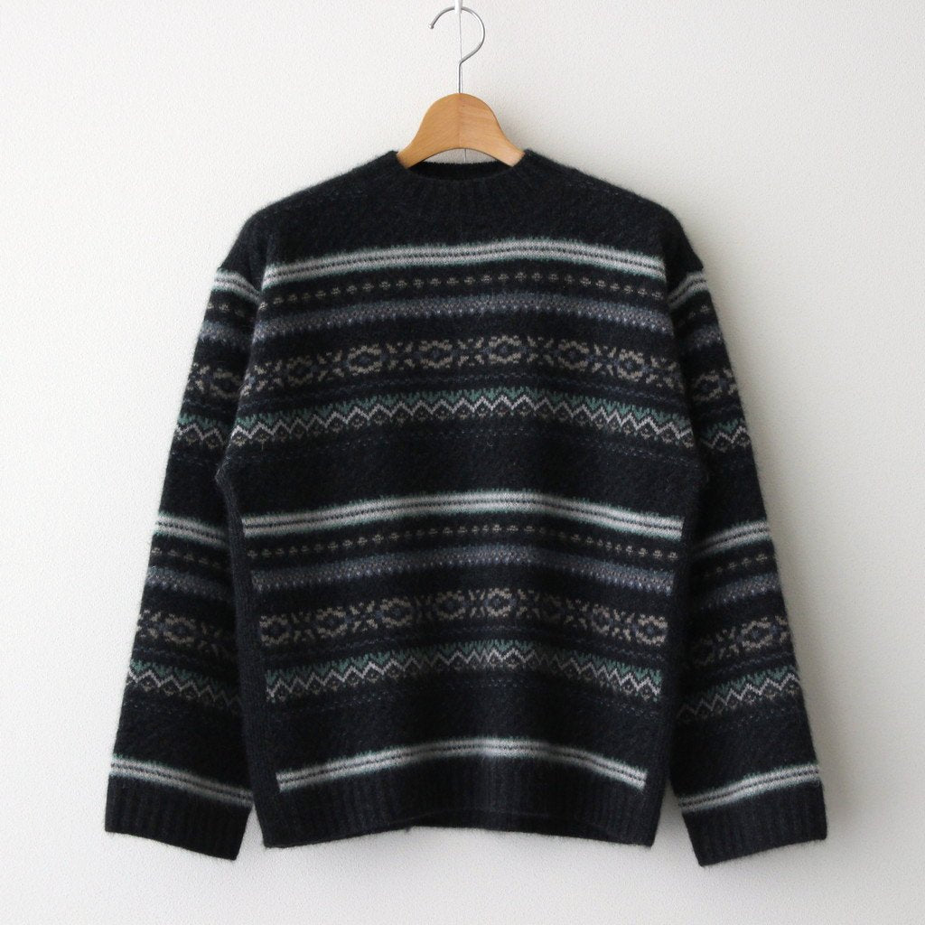 FAIR ISLE MOCK-NECK JUMPER #GRAPHITE [222OJ-KN04] _ OLD JOE BRAND