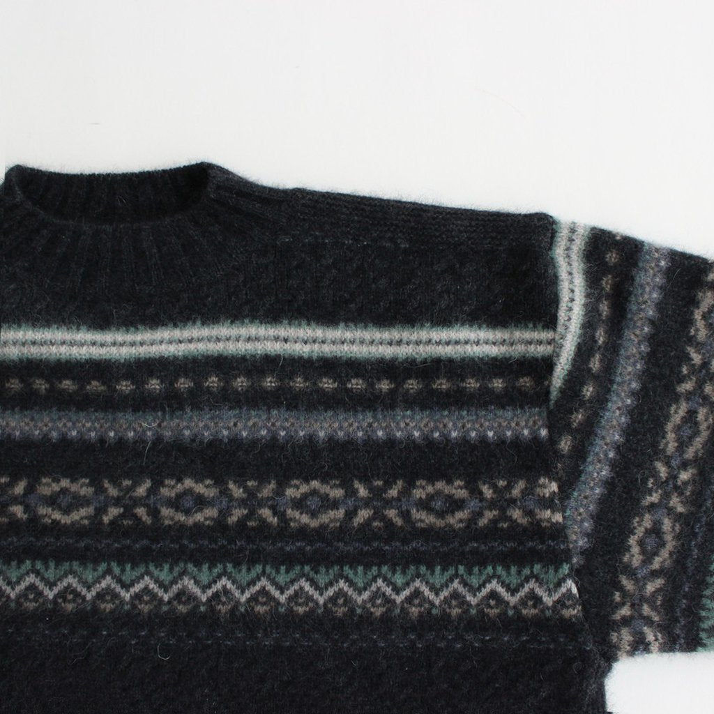 FAIR ISLE MOCK-NECK JUMPER #GRAPHITE [222OJ-KN04] _ OLD JOE BRAND