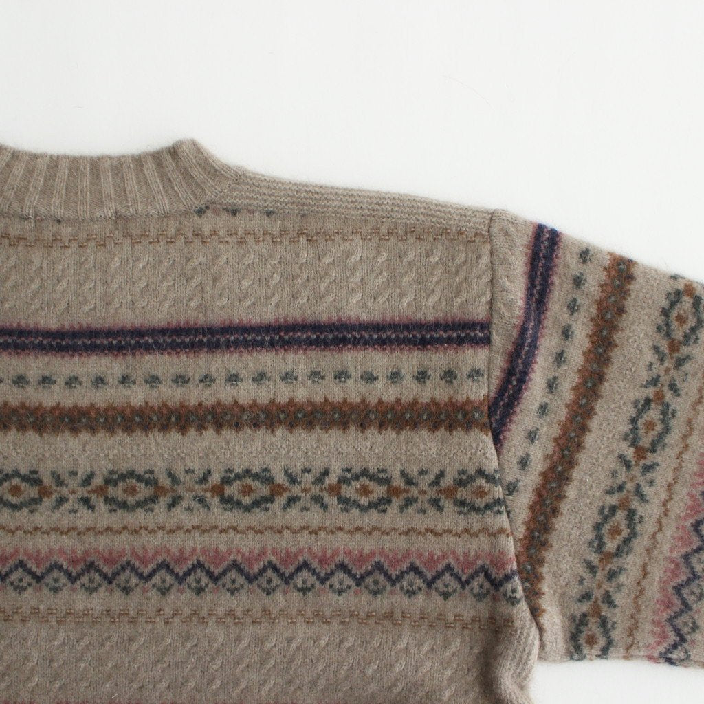 FAIR ISLE MOCK-NECK JUMPER #DUNE [222OJ-KN04] _ OLD JOE BRAND