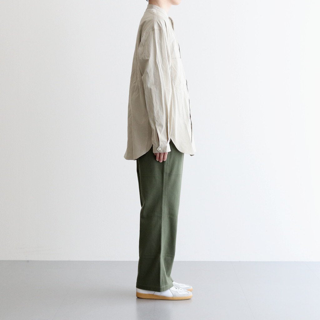 BAND COLLAR STRIPE SHIRT #IVORY [ET-162C] _ ETHOS | エトス – Diffusion