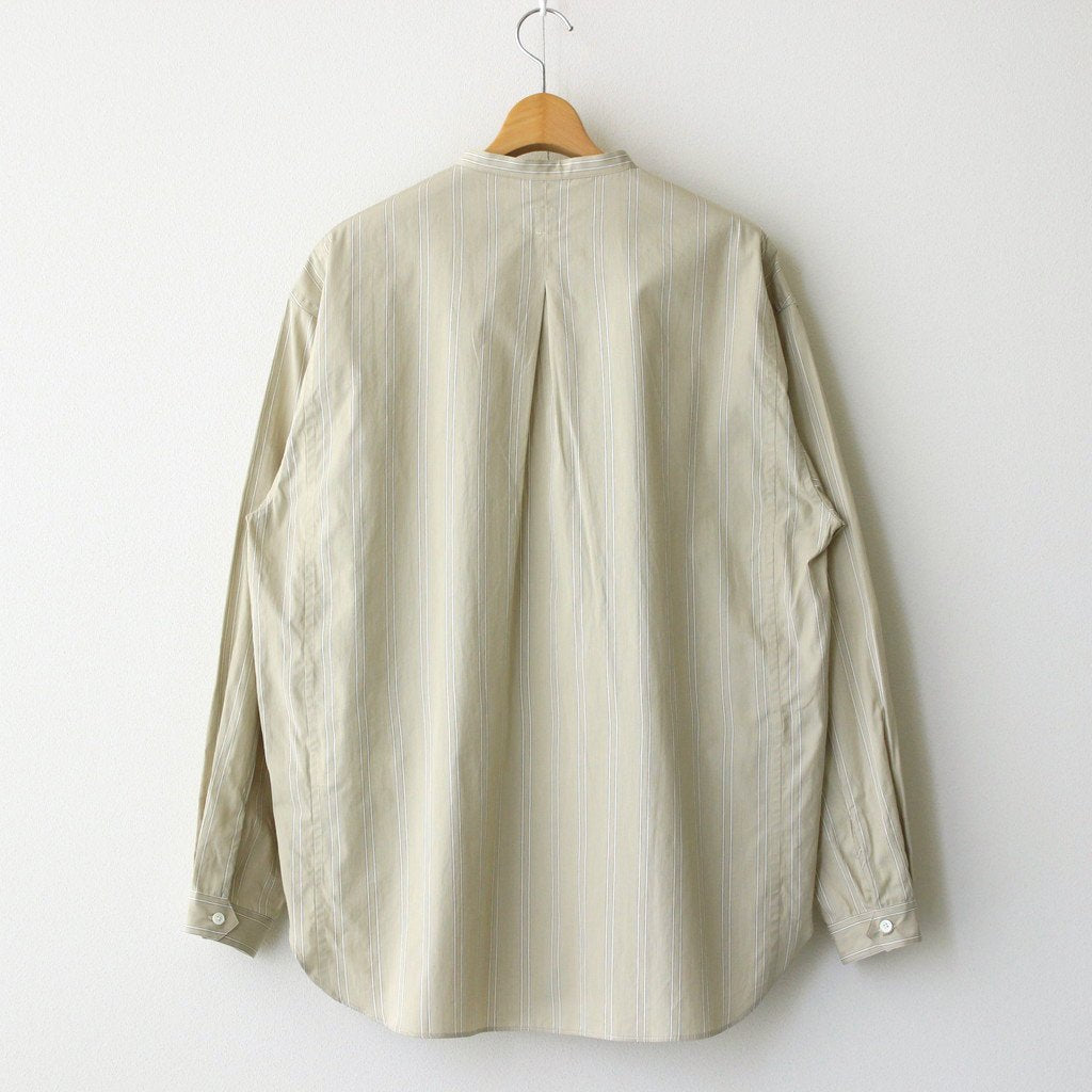 BAND COLLAR STRIPE SHIRT #IVORY [ET-162C]