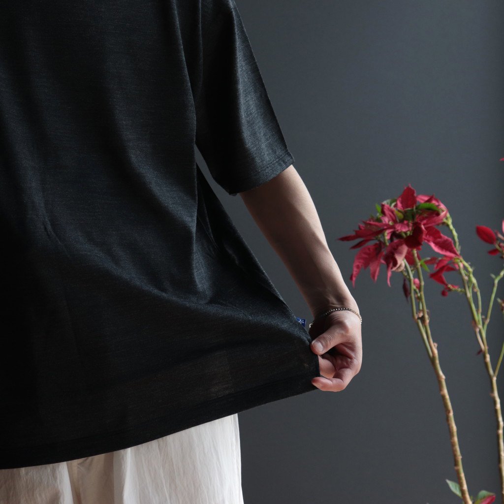 MERINO WOOL T-SHIRT #CHARCOAL GREY [6021-1702]