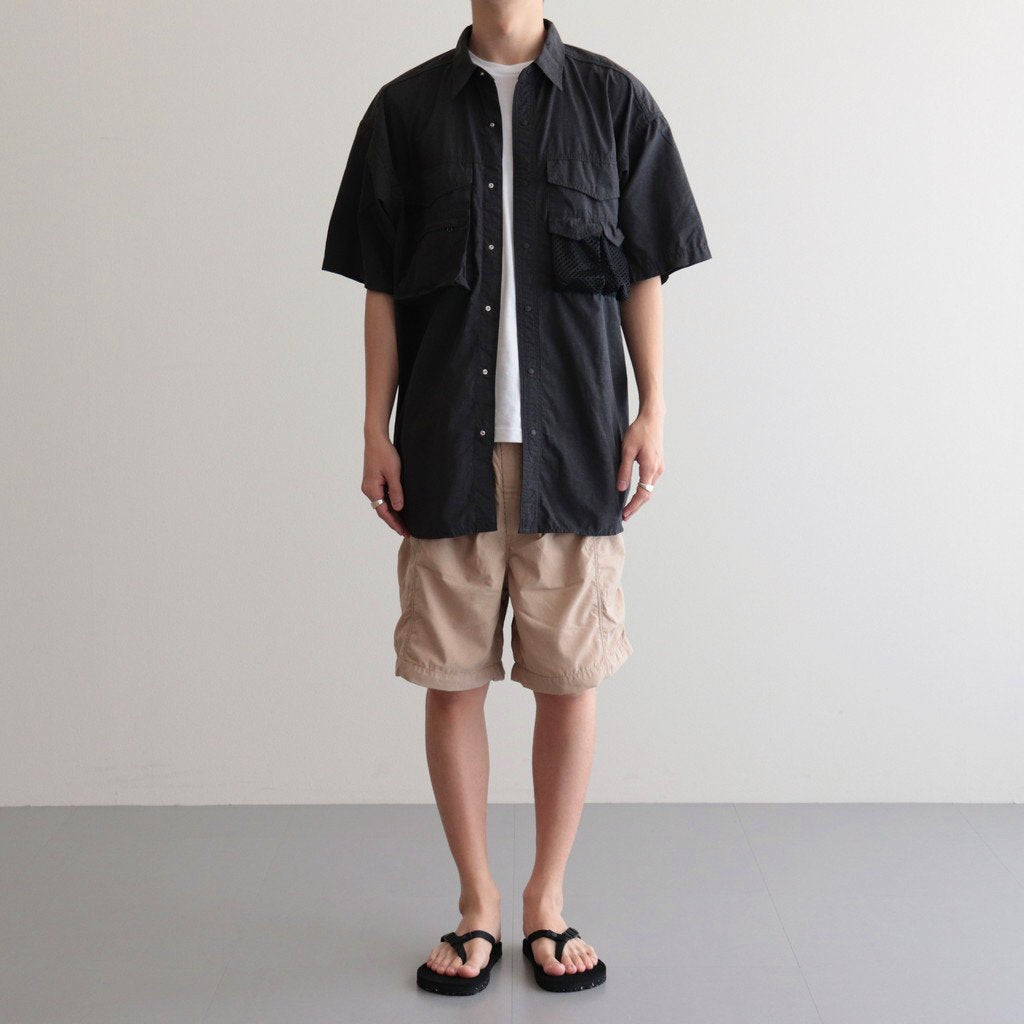 POLYESTER LINEN FIELD SHORTS #BEIGE [NT4304N]